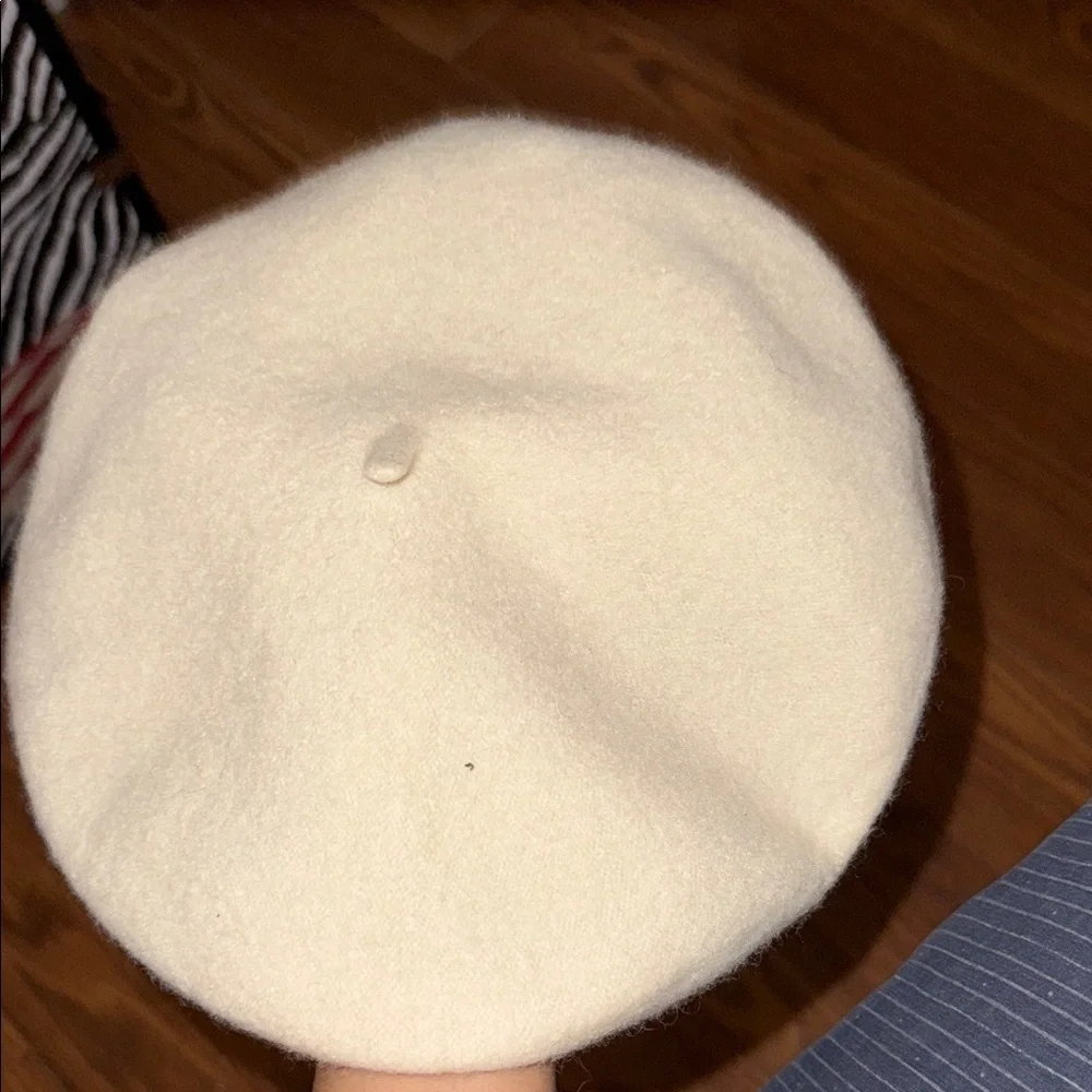 Cream Beret Hat